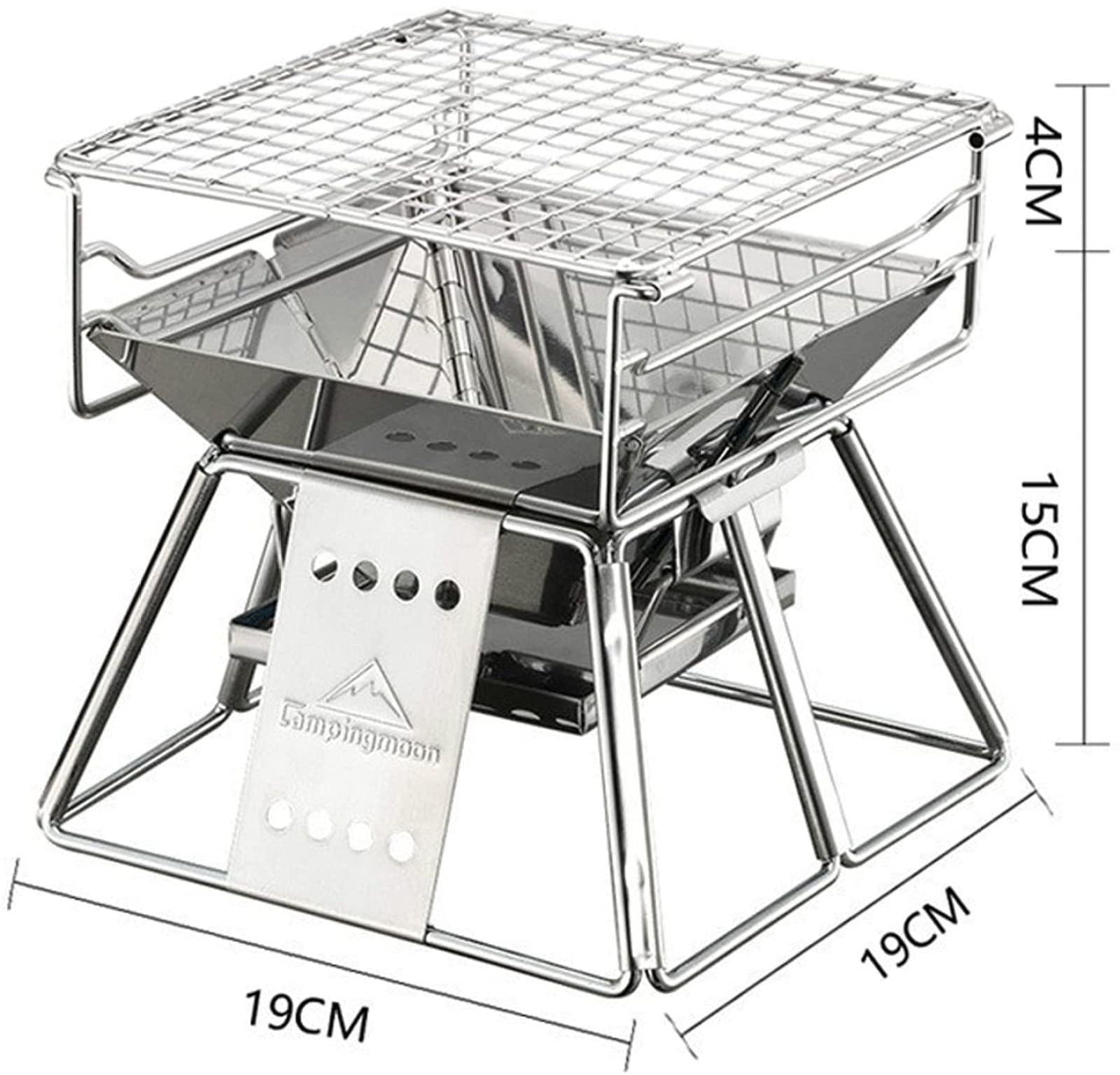 Parrilla de carbón portátil Parrilla de Barbacoa Barbacoa Plegable Equipos al Aire Libre de la Herramienta de la Parrilla del Acero Inoxidable para la Cocina Que acampa