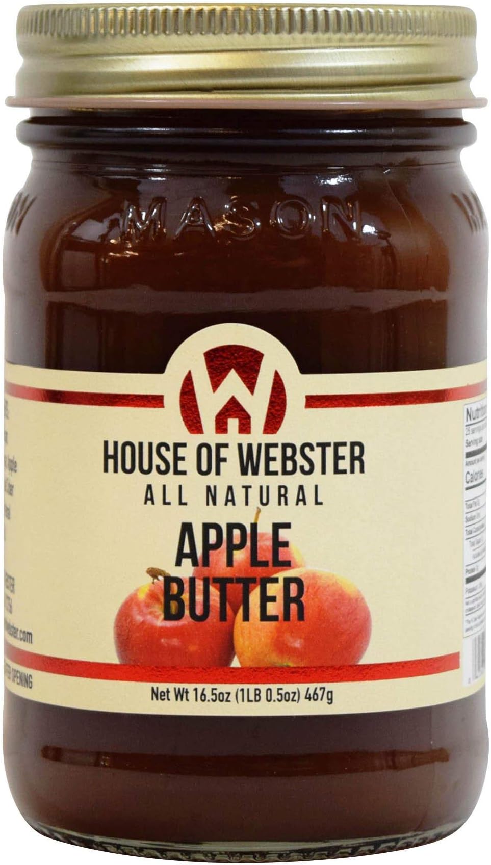 House of Webster All Natural Apple Butter Fruit Spread 16.5 oz