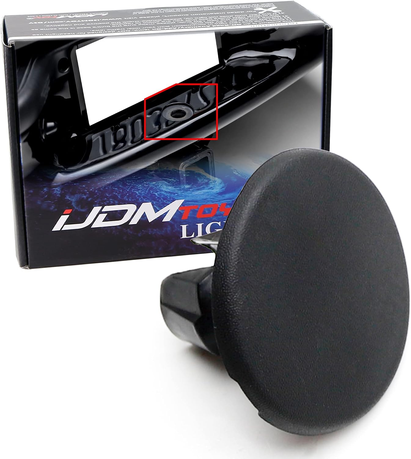iJDMTOY One Matte Black Rear Bumper Step Pad Round Plug Trailer Tow Ball Cover Compatible with Ford 1999-07 F150 F250 F350 F450, 2000-05 Excursion