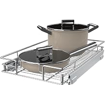 Pulloutor Pull Out Cabinet Organizer,Slide Out Kitchen Cabinet Storage Shelf and Drawer Organizer NEED 18" W and 22" D Cabinet, Chrome Finish 17 * 21 in