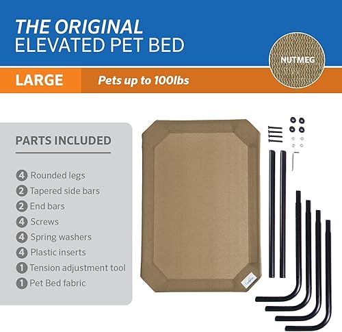 Vista 70 de Coolaroo Cama elevada y refrescante para mascotas, tamaño mediano, verde oscuro (Brunswick)