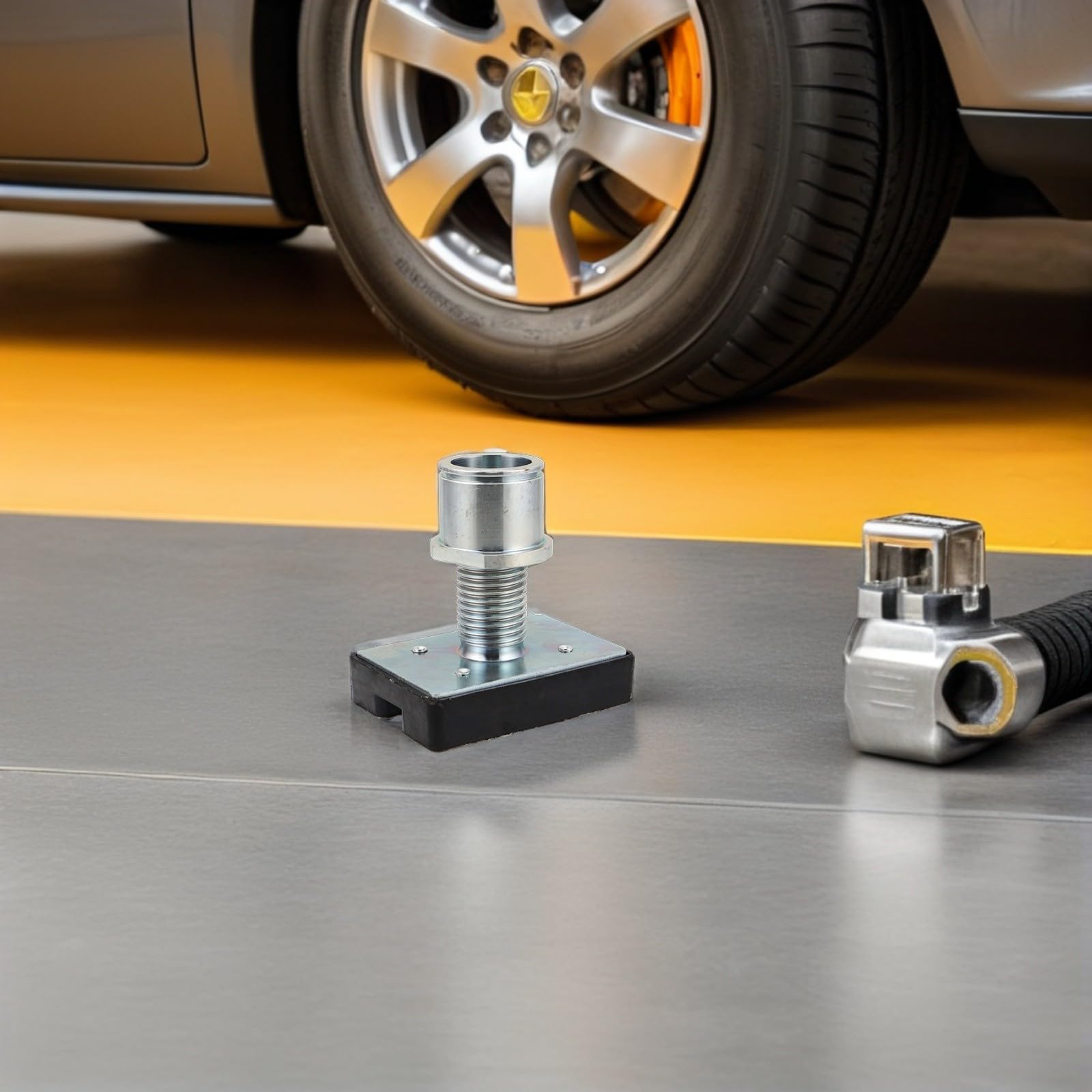 GALPADA Extensión para Plataforma Elevadora Hidráulica con Bandeja de Aleación y Goma Resistente al Desgaste, Diámetro de Rosca 3.5 Cm, Adecuado para Talleres Automotrices