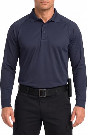RYNO GEAR Mens Tactical Duty Jersey Knit Polo Shirt - Wrinkle Free, Moisture Wicking, Quick Drying, Breathable, Polo Shirt