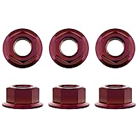 Vista 26 de Juego de 6 tuercas hexagonales de titanio DIN6923 M5 M6 M8 M10 M12 M14 M16 (paso M6 0.039 in, titanio normal)