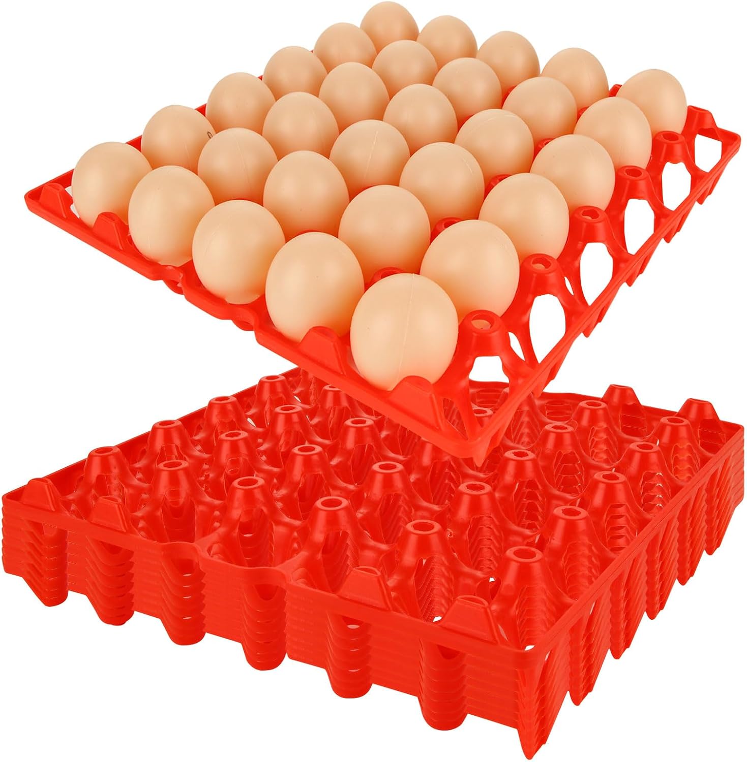 CertBuy 12 Pack Eggs Cartons Flats, Plastic Egg Trays, Stackable Egg Flats Plastics Egg Crates for Home Chicken Farmers, Great for Storing and Shipping Eggs