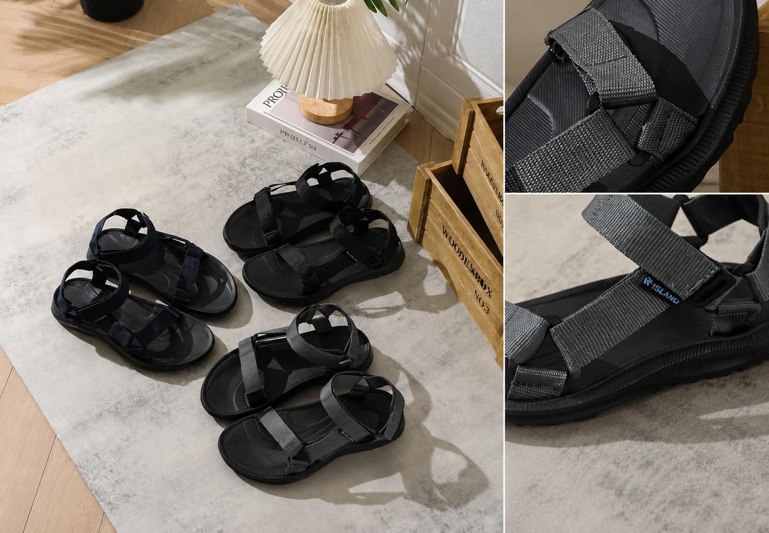 R-ISLAND Sandalias deportivas de Hombre,Adulto,Impermeable,Sandalias de Punta Descubierta,Sandalias de Verano, deportivo,senderismo.