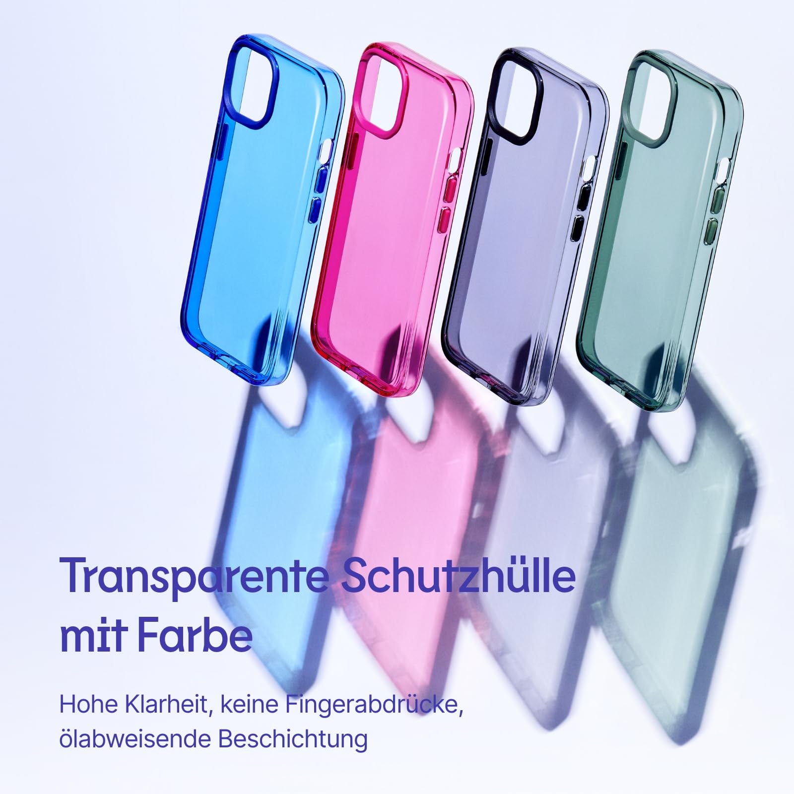 RhinoShield JellyTint Farbige, transparente Schutzhülle kompatibel mit [iPhone 13/14] | Übertrifft militärische Standards, Kratzfest, stoßfest, Trendfarben - Aschgrau | Anti-Vergilbung, transparent, hohe Klarheit, stoßfest, Fallschutz nach Militärstandard