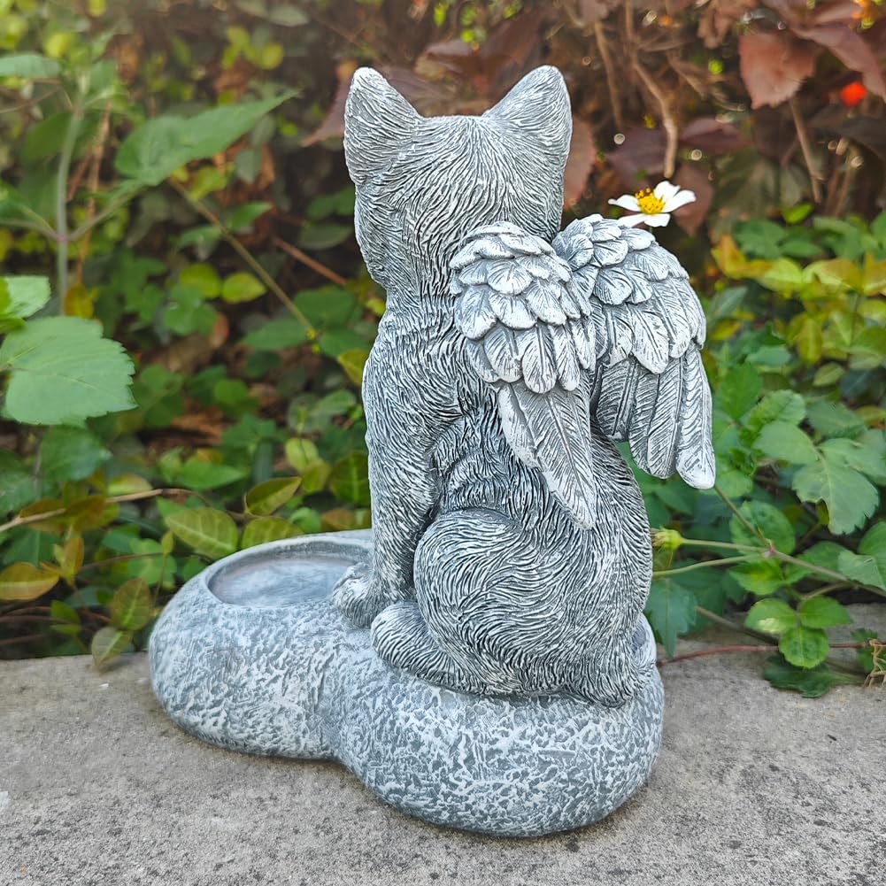 JHB Personalizzato Cat Memorial Garden Stones con portacandele, 3D Sleeping Cat lapide Tombstone Pet Grave Markers per Gatto Perdita di Gatto Simpatia Regali (Nota: Candela Non è Inclusa!!!)