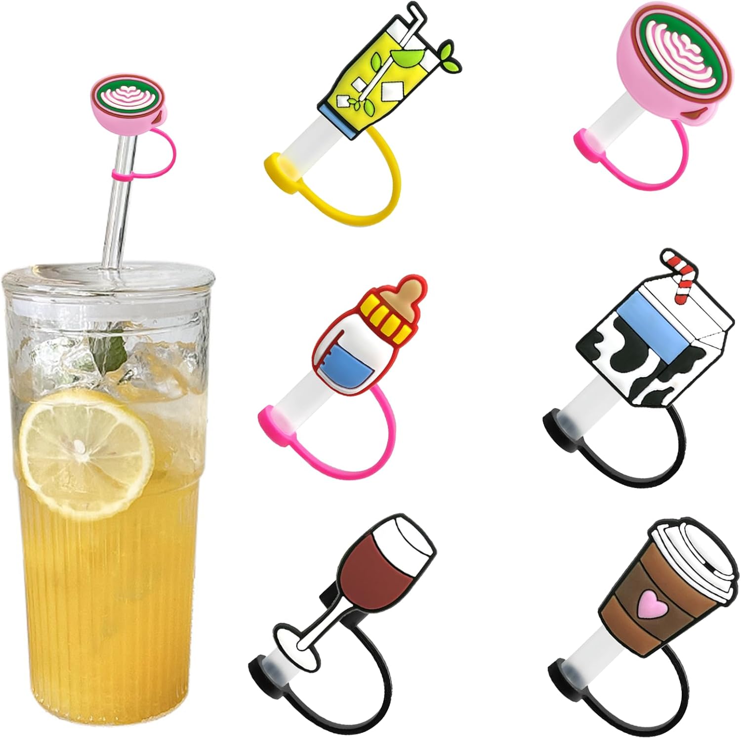 Mikinya 6PCS Drinking Straw Cover, Silicone Straw Covers