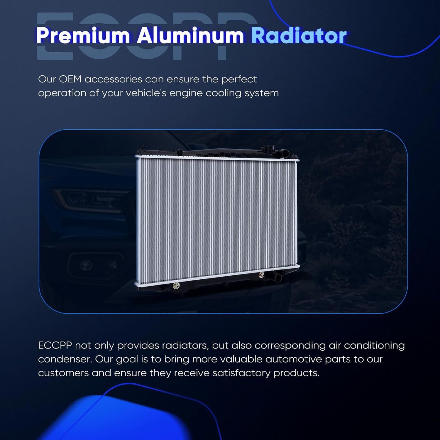 ECCPP 2215 Radiator for Nissan Models - Frontier 1998-2004 2006-2008 2011-2015 2.4L, Frontier 1999-2004 3.3L, Xterra 2000-2004 2.4L 3.3L Replace# CU2215, 2415 Aluminum Radiator Coolant Radiator