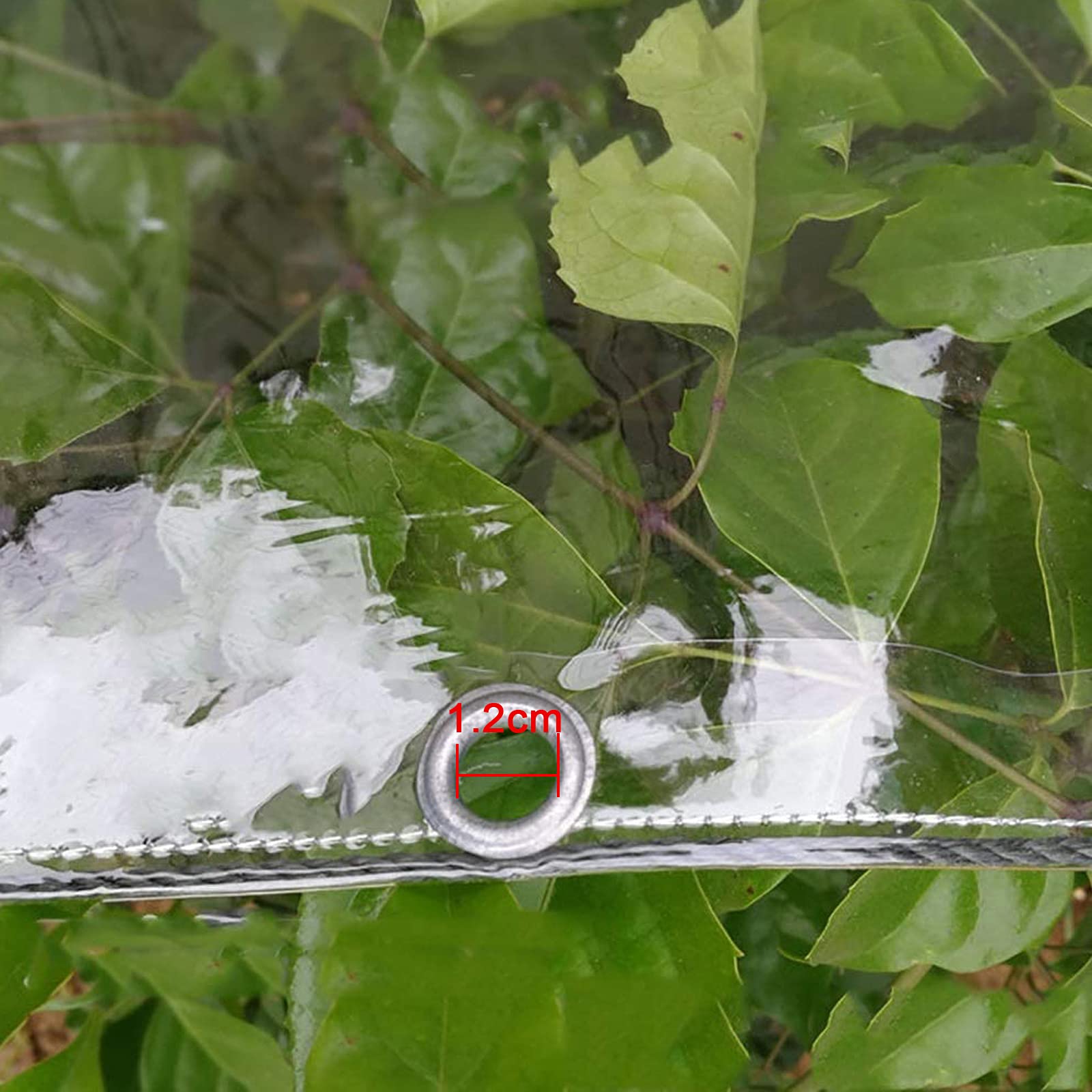 Lona transparente de 0,35 mm, impermeable, para camping, lona transparente reforzada para el hogar, jardín, al aire libre y camping, con ojales (150 x 250 cm)