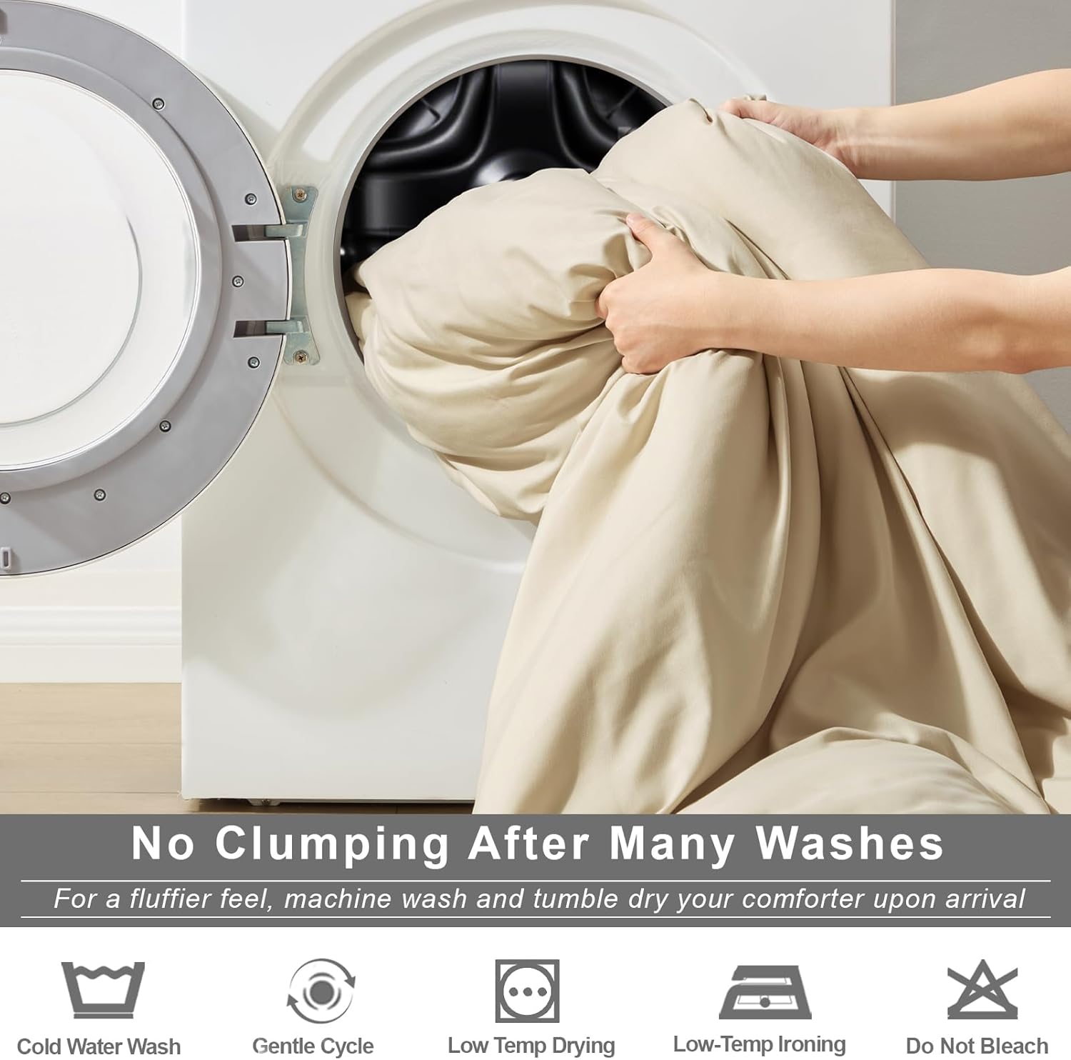 Homelike Moment King Size Comforter Set 7 Piece, Beige Bed in a Bag King Size Bed Set Lightweight and Machine Washable