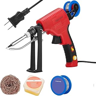Soldering Gun,80W Solder Gun Kit with Interchangeable Iron Tips, 110V Automatic Hand-held Soldering Guns & Irons, With Solder Wire,Flux Paste,Soldering Iron Tip Cleaner