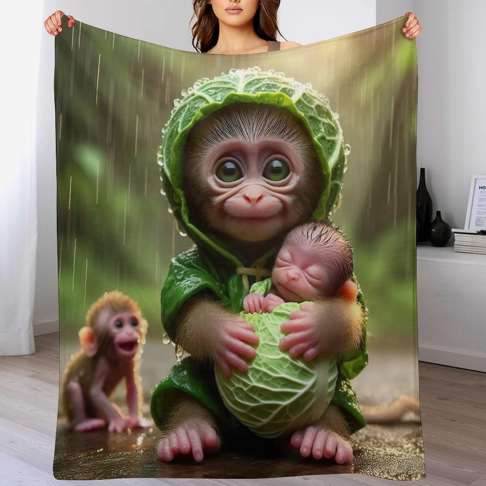 Couverture singe mignon idéale pour réchauffer vos soirées canapé en famille
