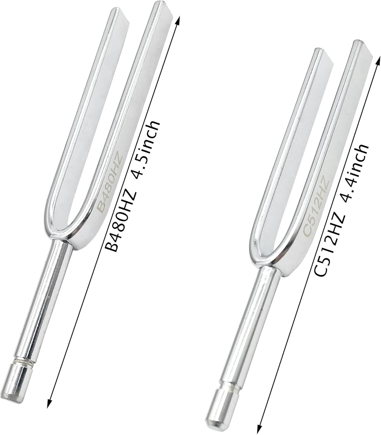 8 Packs Tuning Fork Set With Striking Hammers - Stainless Steel with Hammer (256 Hz (C), 288 Hz (D), 320 Hz (E), 341.3 Hz (F), 384 Hz (G), 426.6 (A), 480 (B), 512 (C)) Sound Healing Vibration Tools