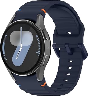 Teknoft Samsung Galaxy Watch 7/6/5/4/FE Serisi (40mm/44mm), Watch 6/4 Classic (47mm/43mm/42mm) ve Samsung Watch 5 Pro (45mm) için Yumuşak ve Konforlu Wave 20mm Silikon Kordon