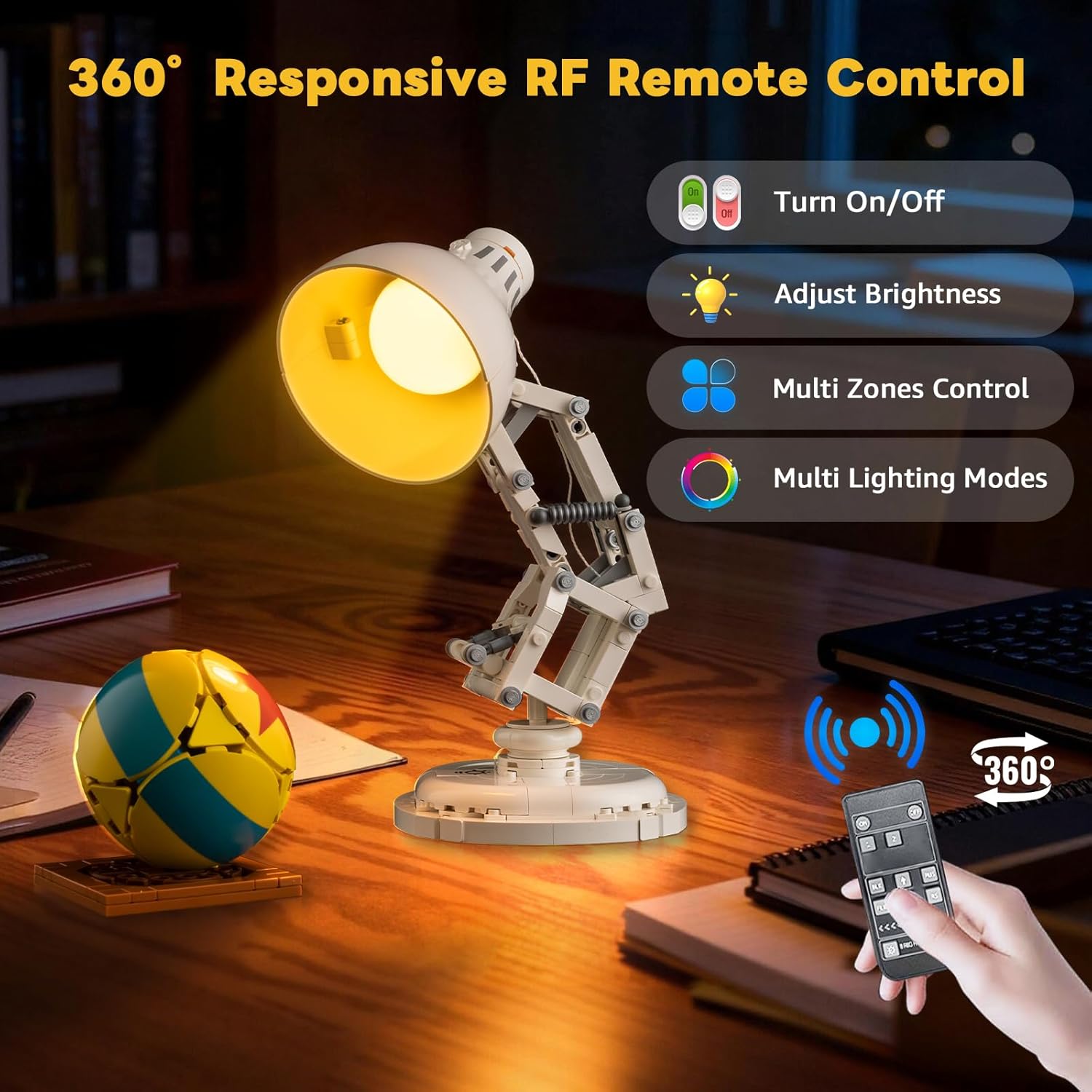 Kyglaring LED Light Kit Compatible with Lego Pixar Luxo Jr Lamp 21357 Building Blocks - Upgraded Remote Control (Lights Only, Model Not Included)
