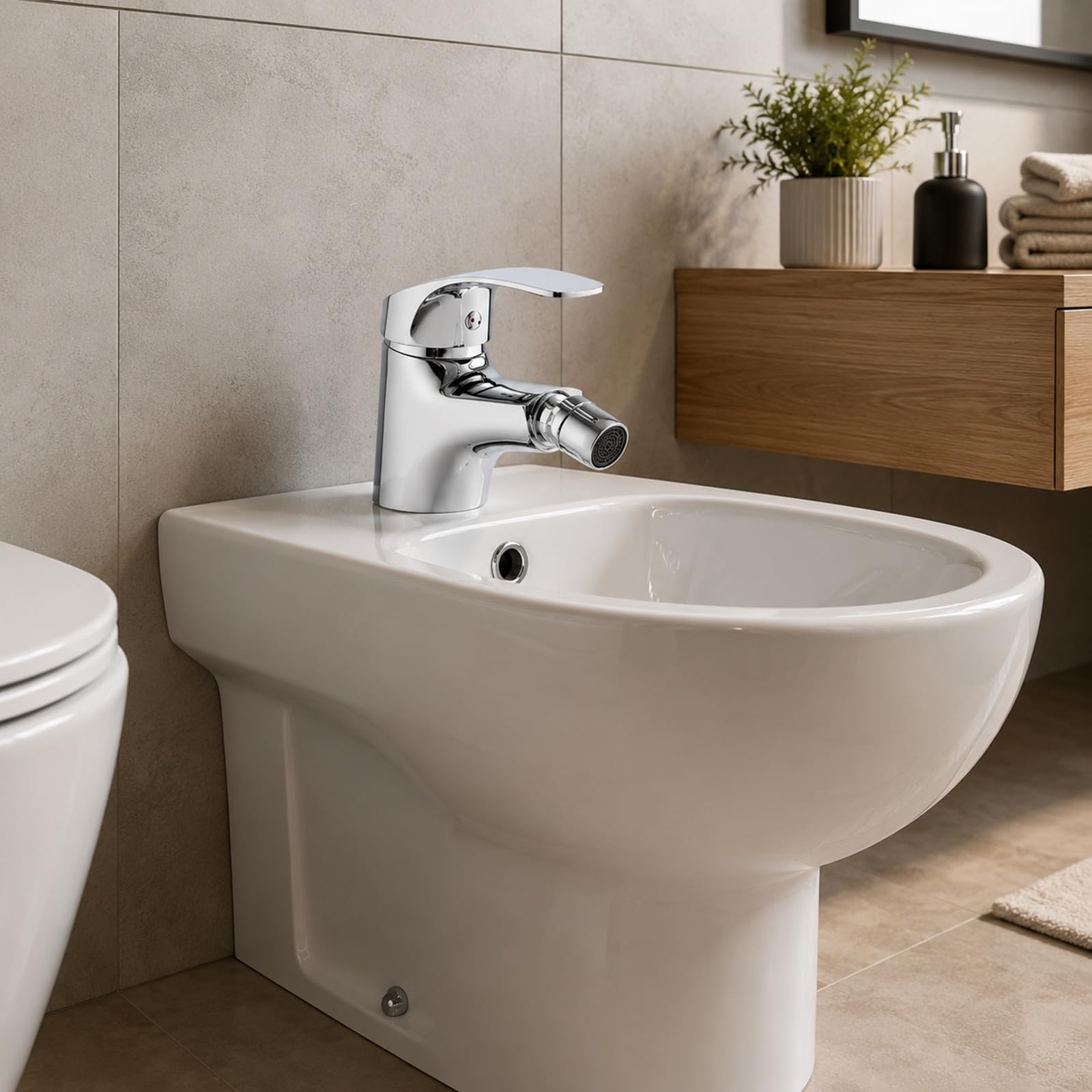 Rubinetto Monoforo Bidet Miscelatore Monocomando Bagno in Ottone Cromato | Design Moderno, Facile da Installare, Alta Resistenza, Finitura Elegante 52330A