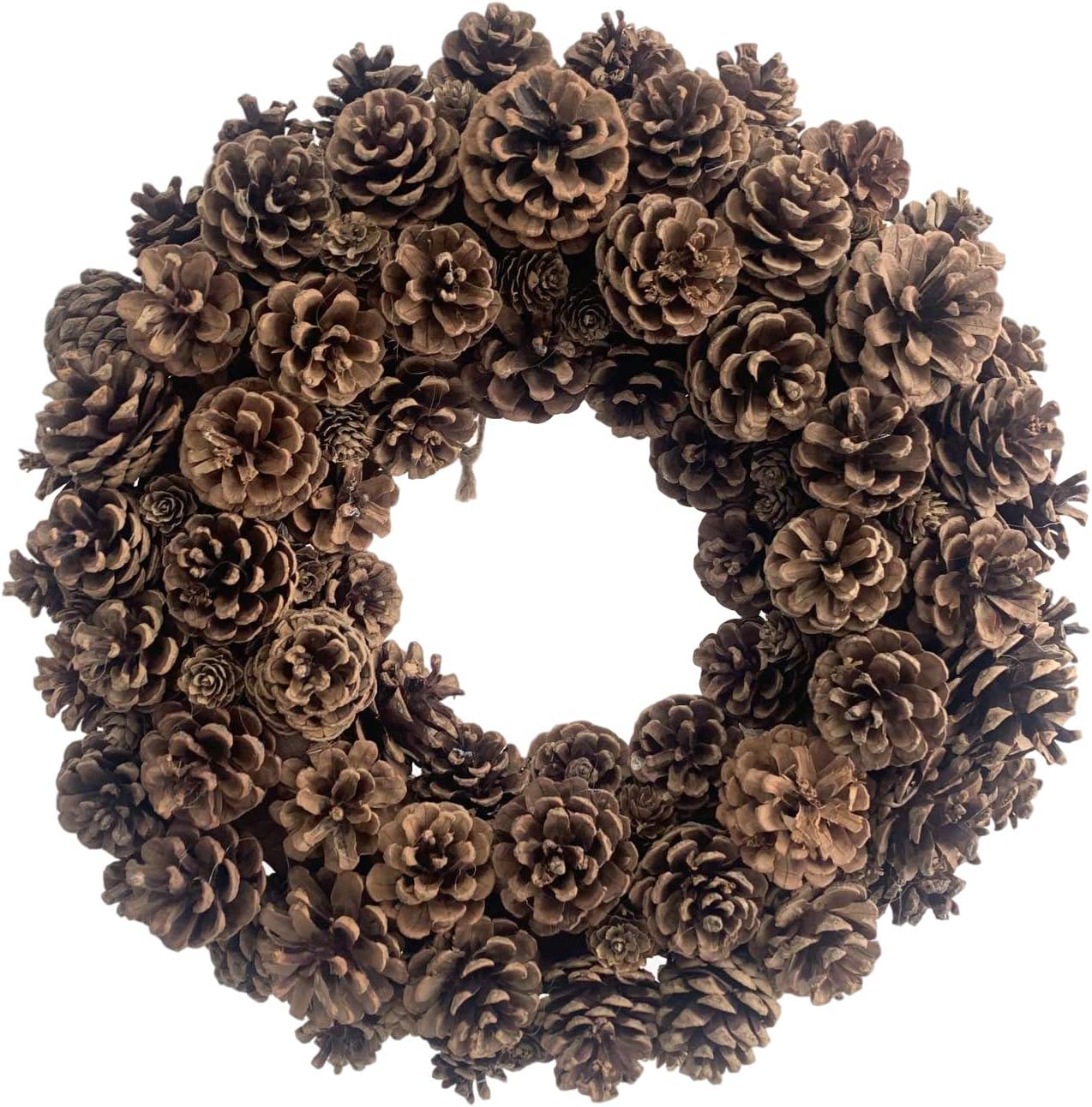 18 Inch Spring Front Door Wreath Natural Pinecone Wreath Polyfoam Base Flower Farmhouse Grapevine Wreath Blossom Cluster Wreath for Thanksgiving Celebration Front Door Wall Window Christmas Decor Dark Brown