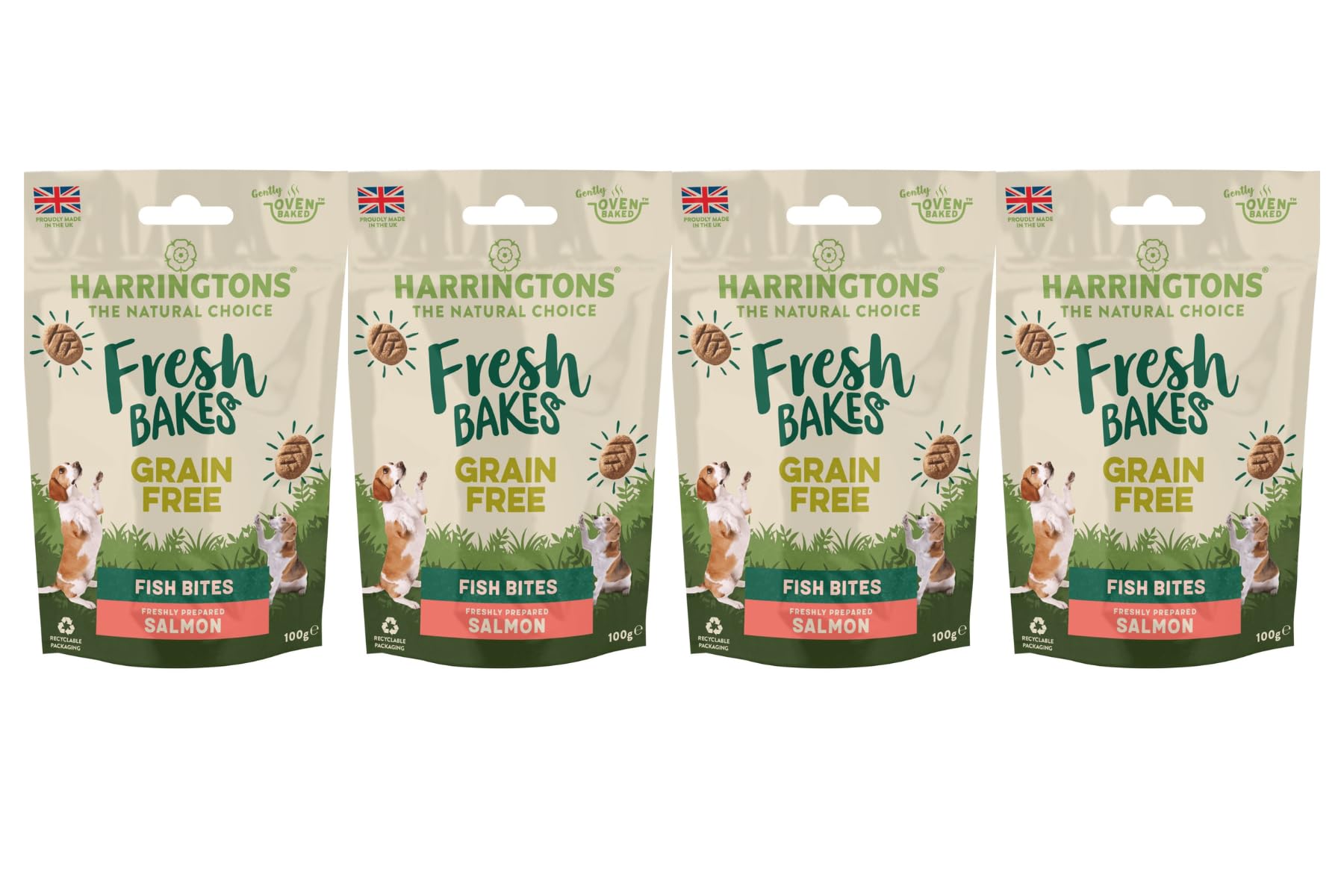Fresh Bakes - Salmon - Pick Up Your Dog Some Delicious Treats With These Fresh Bakes- Made With Freshly Prepared Salmon - Weight: 100g (Approx.) - Pack Of 4