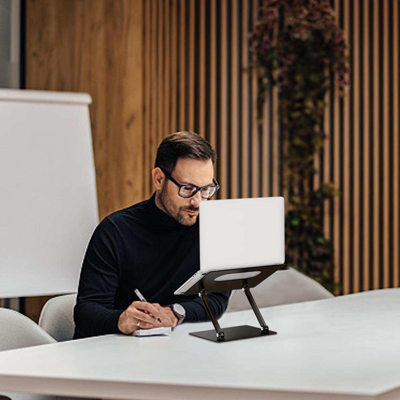 Générique na laptopa, regulowany aluminiowy na laptopa, ergonomiczny | składany uchwyt komputerowy z chłodzeniem, przenośny uchwyt na biurko do laptopów 10-14 , do biura, domu, podróży
