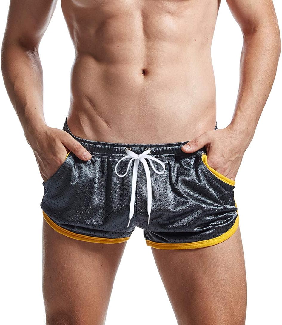 AIMPACT Mens Jogging Running Gym Shorts Short Shorts Sexy Mesh Shorts
