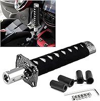 KVAEY Samurai Sword Shift Knob - Aluminum Alloy Katana Gear Shifter Handle, Universal Fit for Manual Transmission Cars & Trucks (Black+White)
