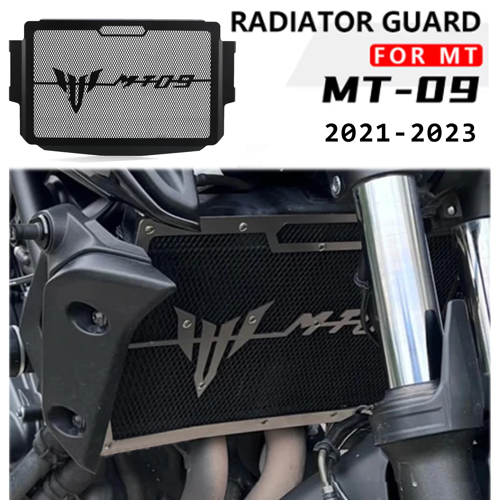 MT-09 / SP 2021-2023 Radiador Protección Moto Rejilla Radiador Cubierta para MT09 MT-09 SP 2021 2022 2023-Negro