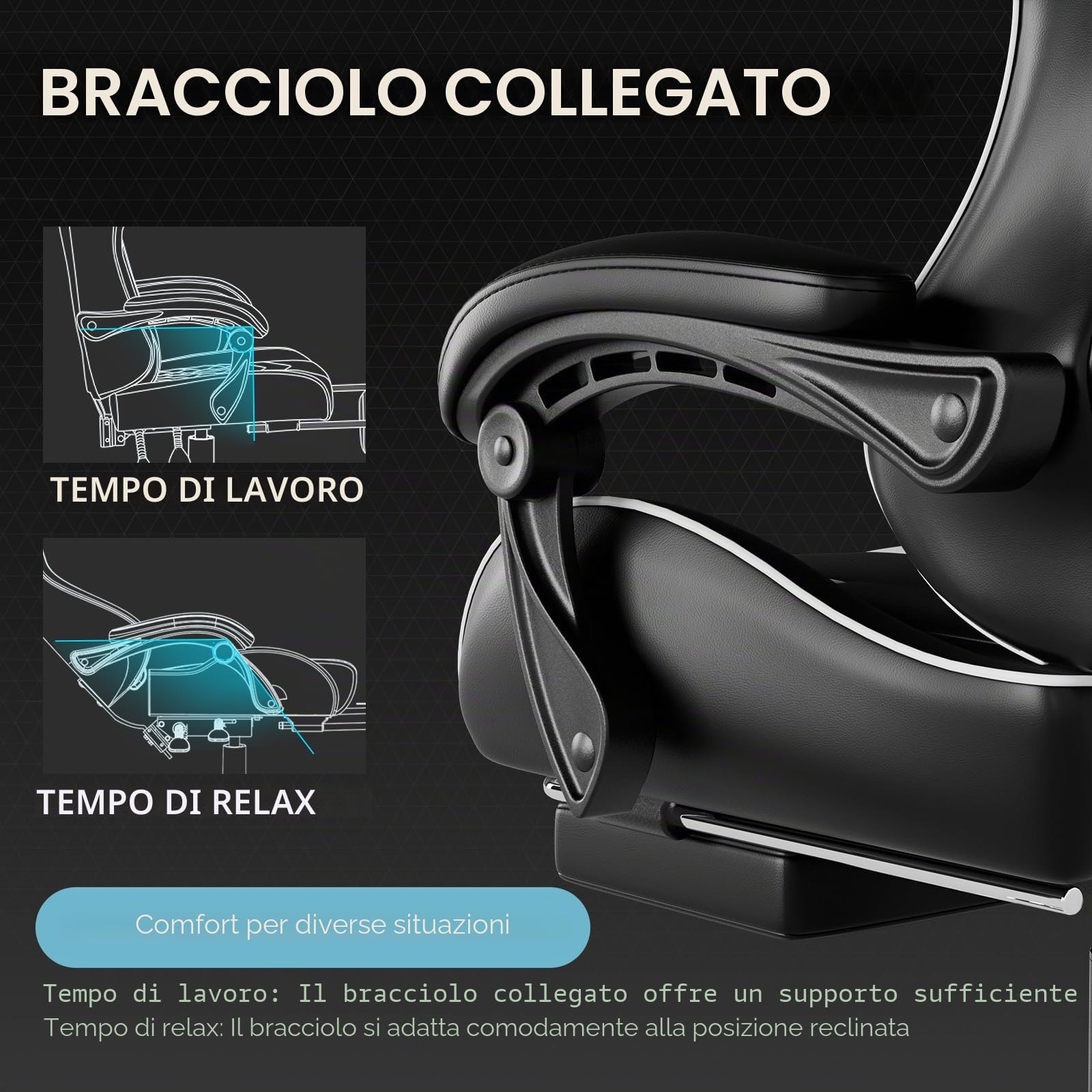 GTPLAYER Sedia Gaming Sedia da ufficio Sedia Gamer Music con altoparlante Bluetooth, design ergonomico (bianco)