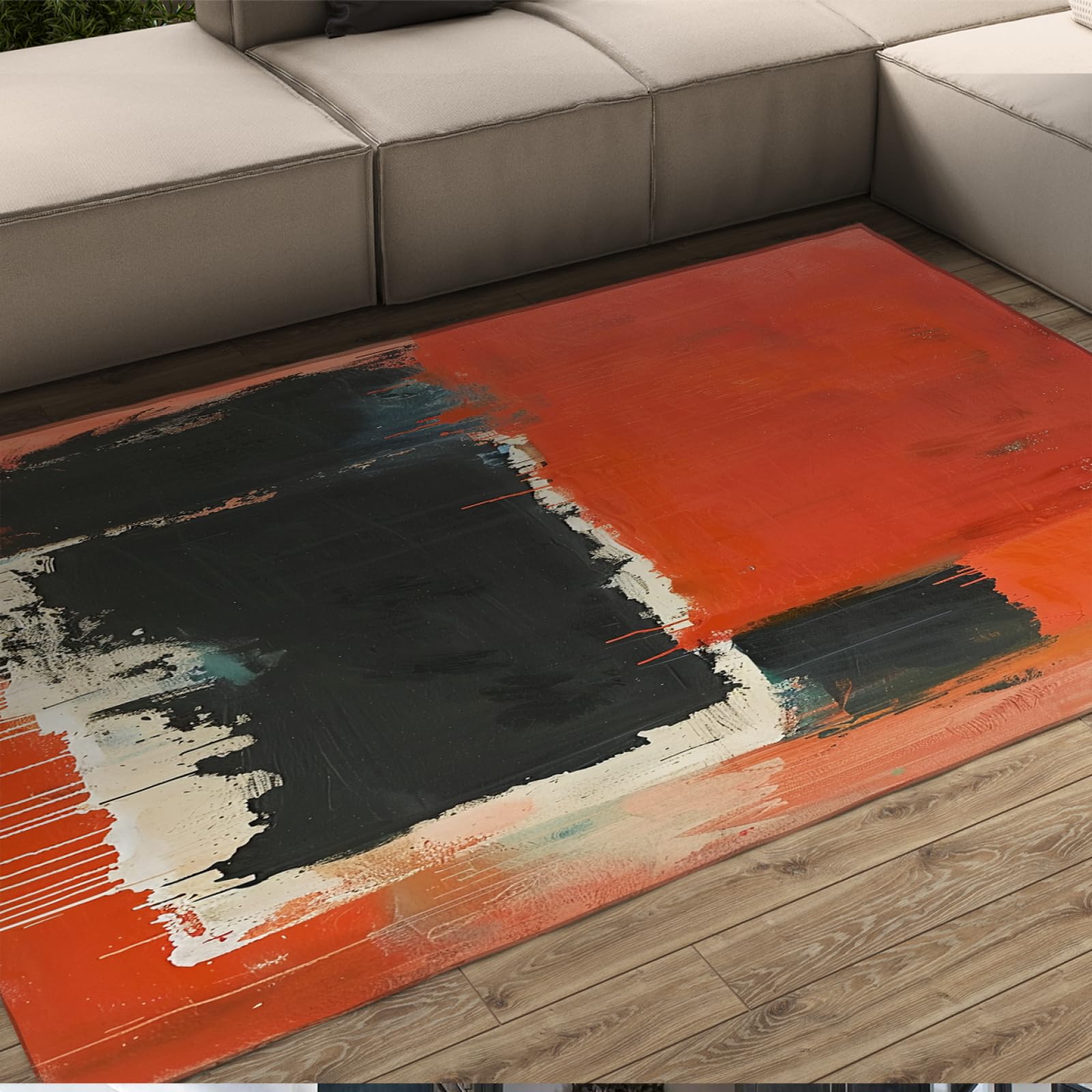 Tapis de bienvenue style Mark Rothko flanelle douce pour l'entrée du bureau à domicile