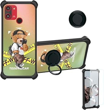 Aroepurt Case for Vortex HD65 Case Compatible with Vortex HD65 Phone Case Cover [with Tempered Glass Screen Protector][Hard PC + Soft Silicone][Ring Support] [Golden Reflect Light] DJH-PZX