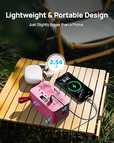 Miniatura 5 de Estación de energía portátil LiFePO4 de 28,000 mAh, batería de 100 W (pico de 200 W) banco de energía solar, cargador portátil, pequeño generador