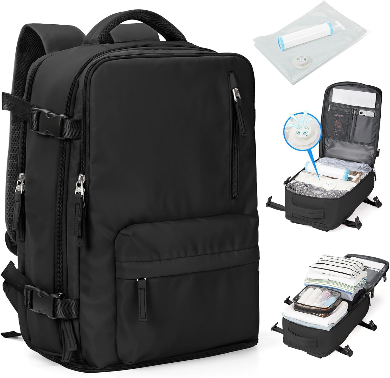 SZLX Bagage Cabine pour Ryanair Easyjet Sac à Dos Voyage Cabine Sous le Siege Bagage à Main Avion Femme Sac à Dos pour Ordinateur Portable 14 Pouces Homme avec Compartiment à chaussures