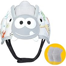 Bebek G venlik Kask , Yumu ak Bebek Kask , Nefes Alabilir, Bebek Kafa Koruyucu, Emekleme ve Y r y , Ultra Hafif, Geni letilebilir ve Ayarlanabilir Ya  6 m-2 ya  Gri Dinozor