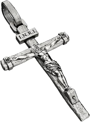 Crucifix Cross Necklace - Exquisite Jesus Pendant, Slatted Cross, Fade-Resistant, Skin-friendly, Christian Jewelry for Men and Women