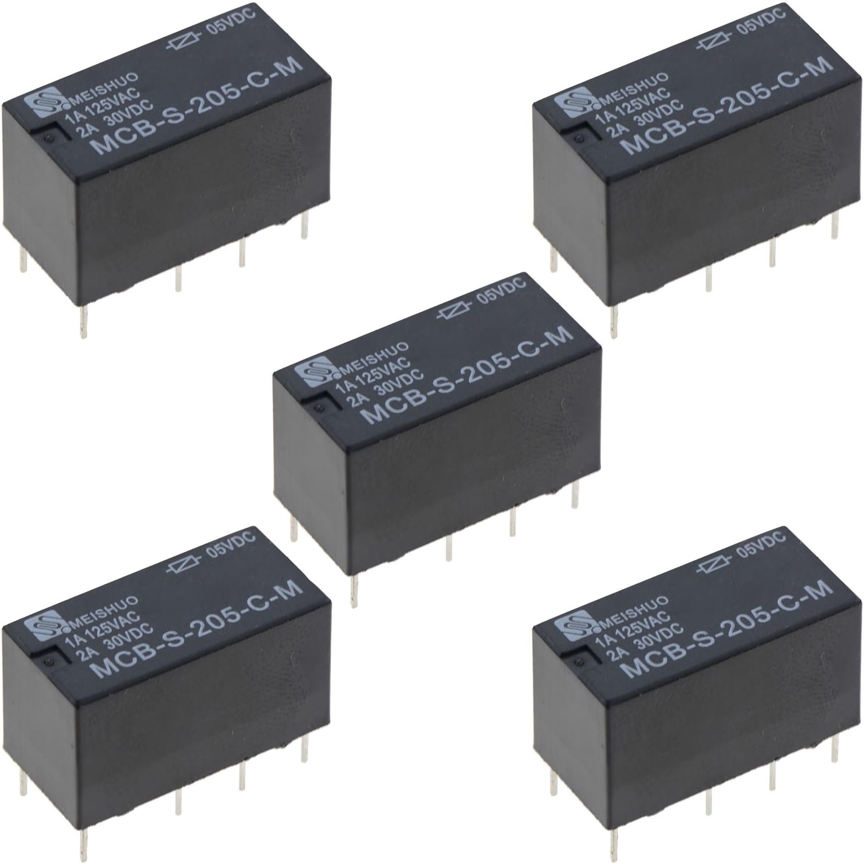 5 x 5V Subminiature Changeover Relay 2A DPDT