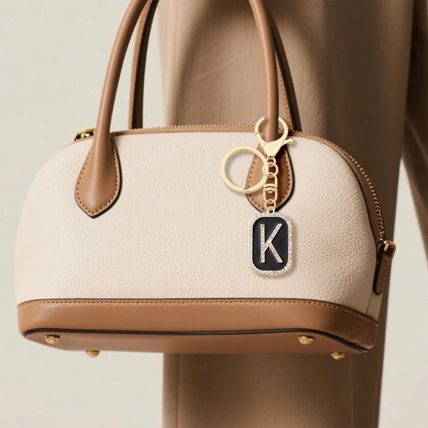 Elechobby Elegant Initial Letter Keychain for Women - Cute Charm for Handbag, Backpack & Car.Gift for Sister, Besties, Mom. - Image 4