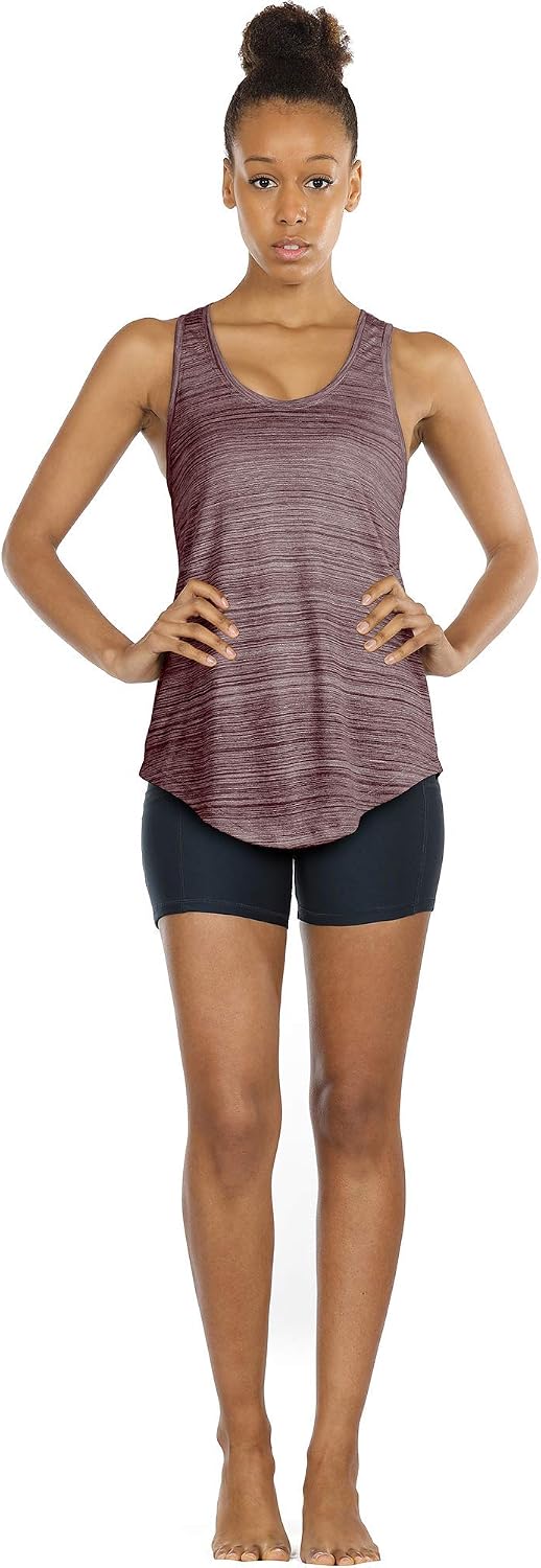 icyzone Workout Tank Tops for Women - Athletic Yoga Tops, Racerback Running Tank Top, Gym Exercise Shirts