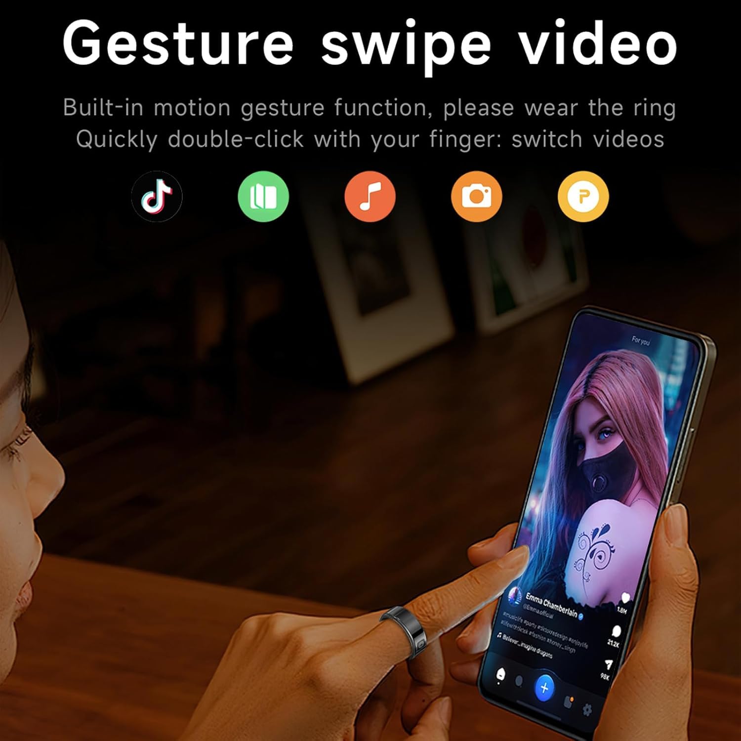 Smart Ring gesture control for phone functions