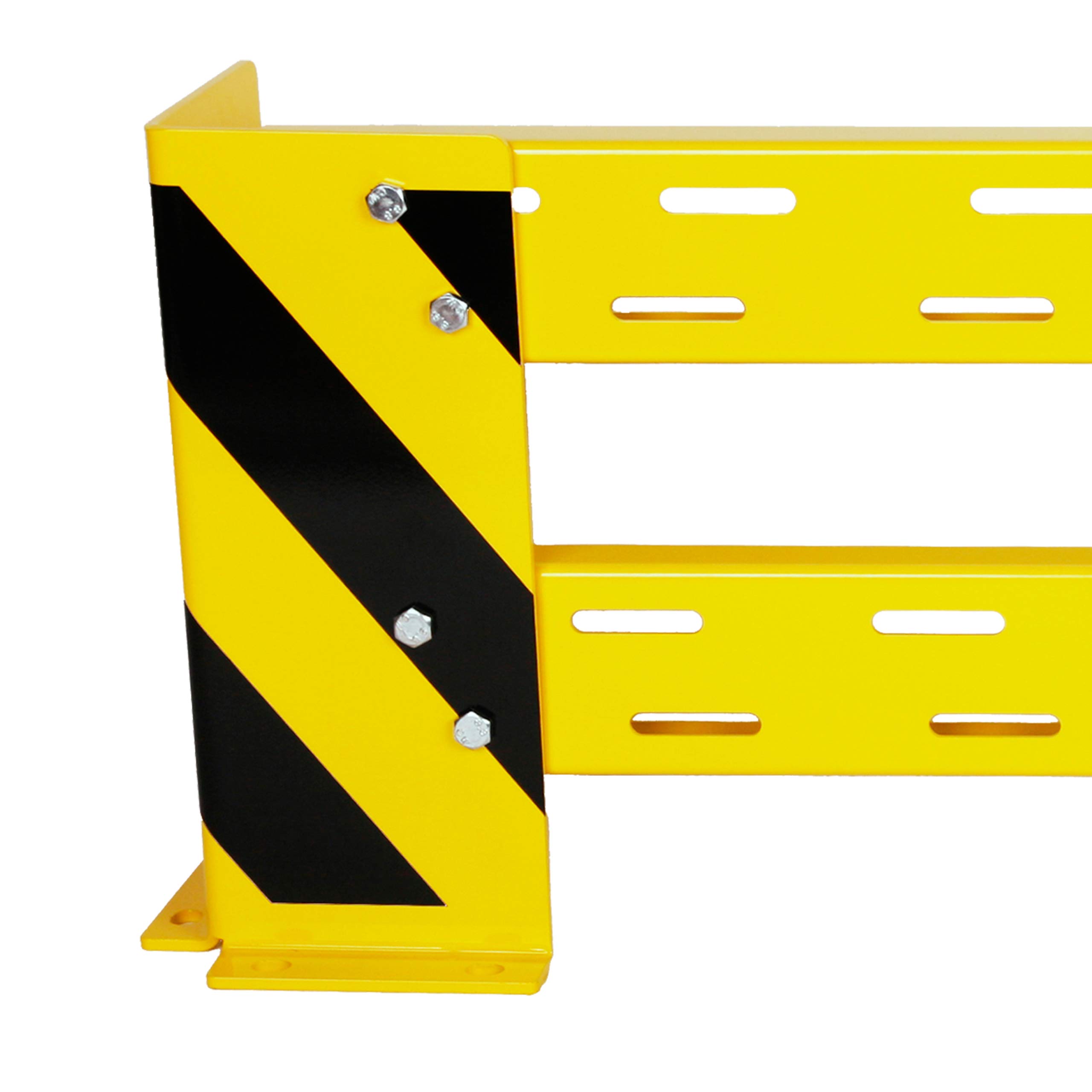 Rammschutzplanke variable 80-100 cm + 2 Rammschutzecken 400x160x6 mm + 8 Dübel (Anfahrschutz Regalschutz Rammschutzecke Made in Germany)