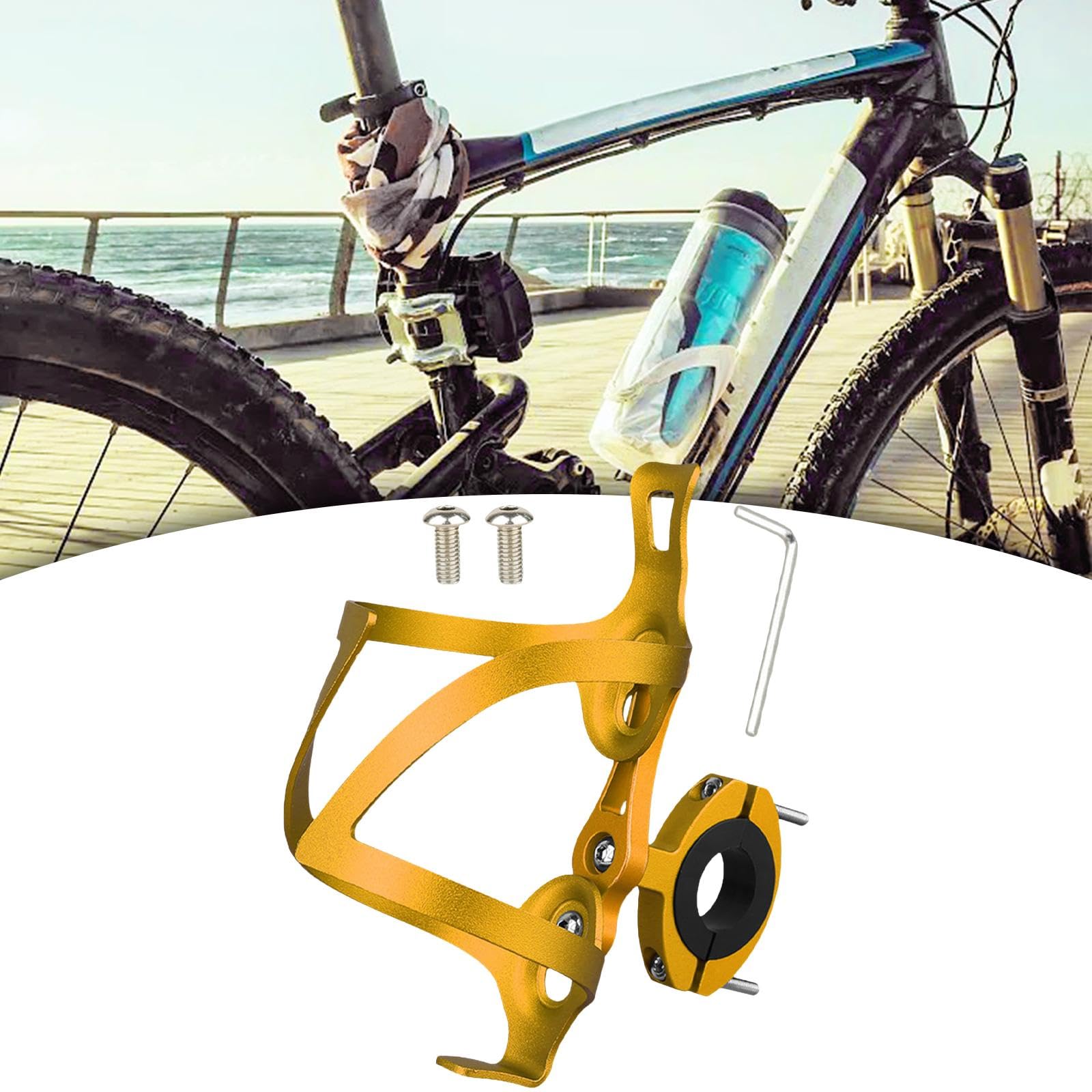 Gabbia per borraccia per bici aquattro fori, supporto per regolatore del foro per portaborraccia 107x12x8mm/4.2x0.5x0.3in Gabbia per bottiglia d'acqua con telaio fisso con (Quattro fori in titanio