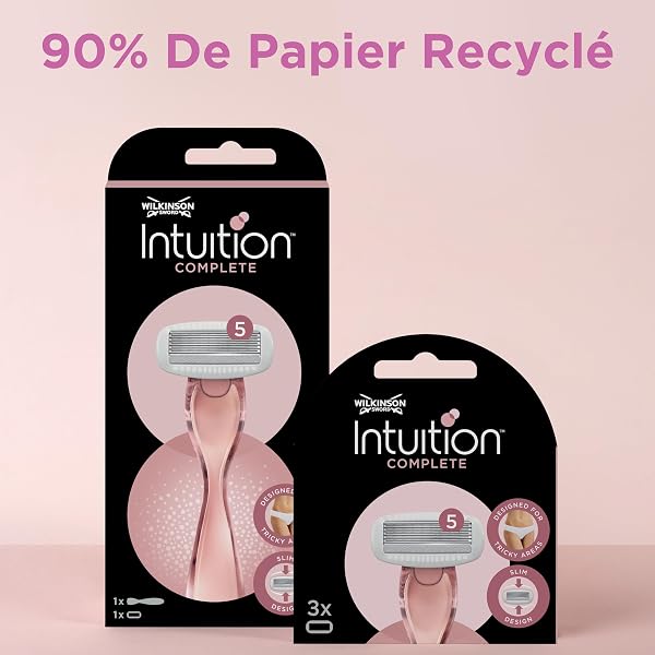 Wilkinson Sword - Intuition Complete - Lames de rasoir pour femme - Pack de 4 lames + manche - 1