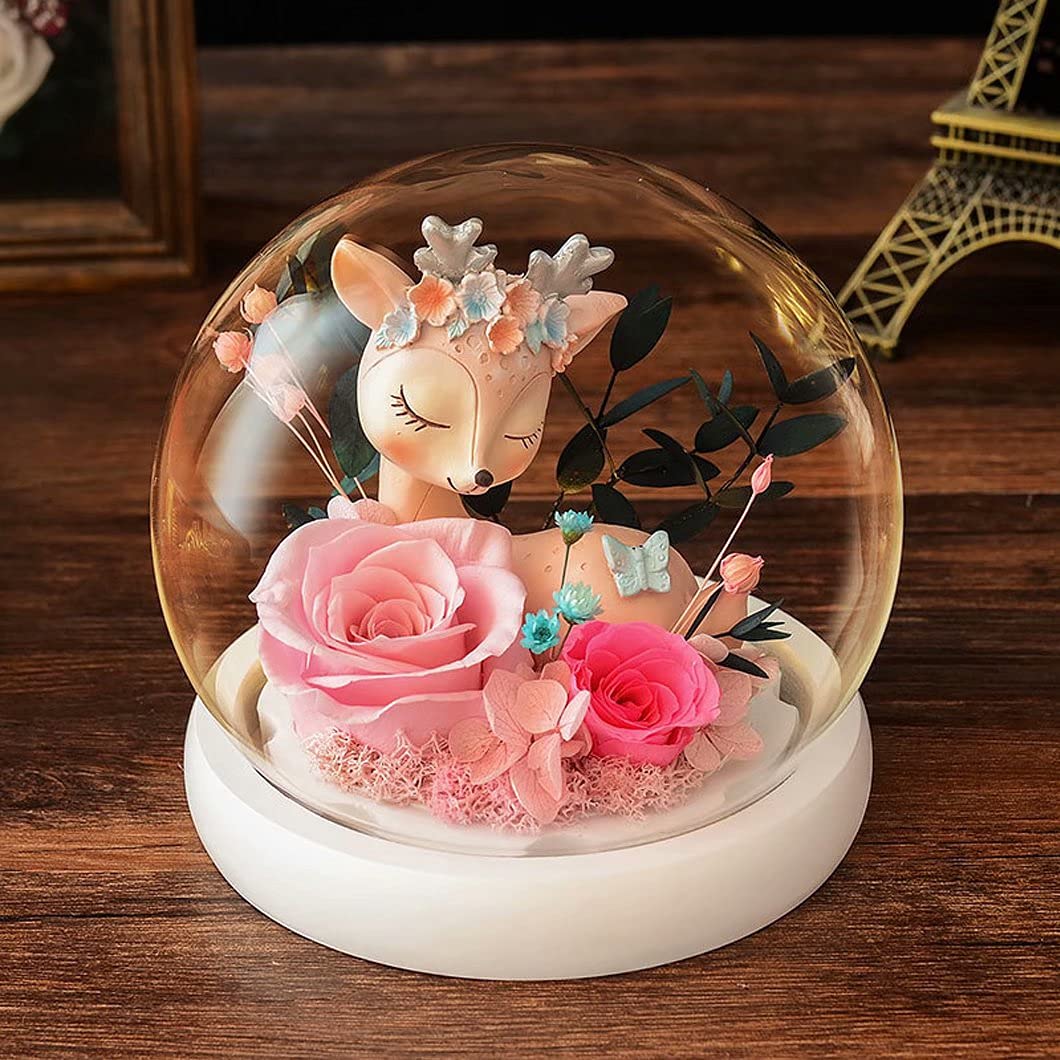 Amazon.co.jp: HIMENO Preserved Flowers, Cute, Rose, Rose, Deer, 2