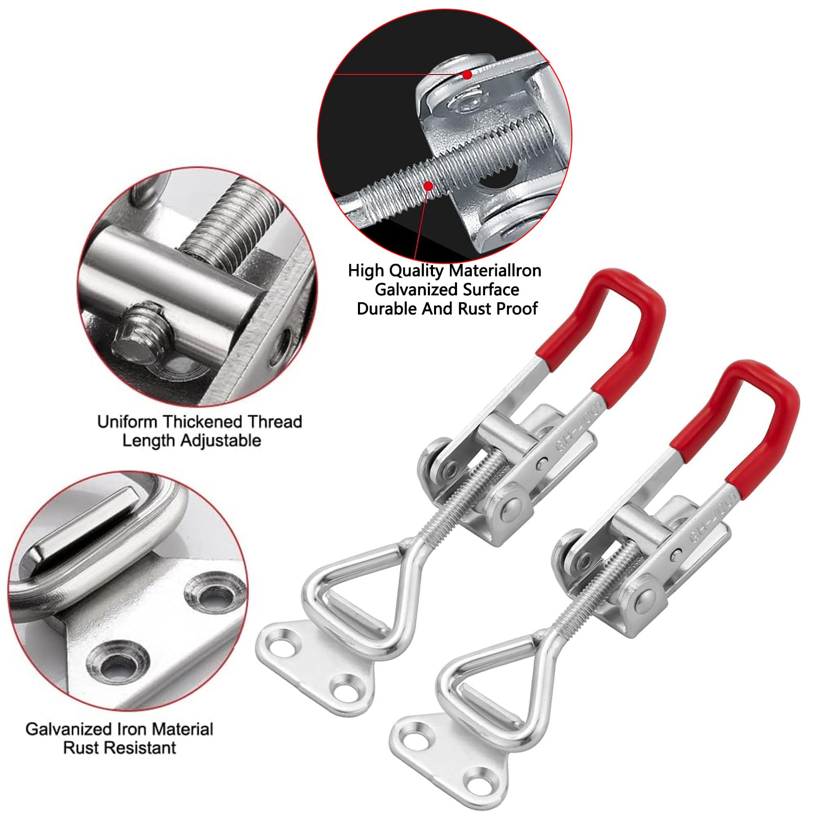 15 Chiusure A Leva Metalliche - Serrature Regolabili Per Armadi E Porte, Capacità 100kg - Foto 8