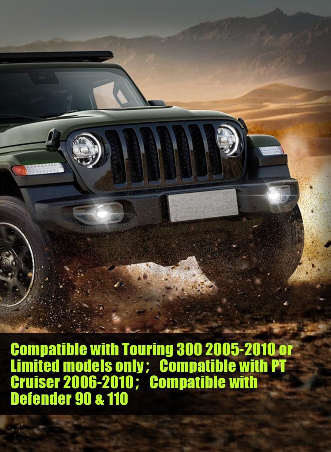 HENGTUAUTO 4inch LED Fog Light Assembly Front Bumper Accessories White LED Compatible with Wrangler JK Unlimited JKU 2007-2018