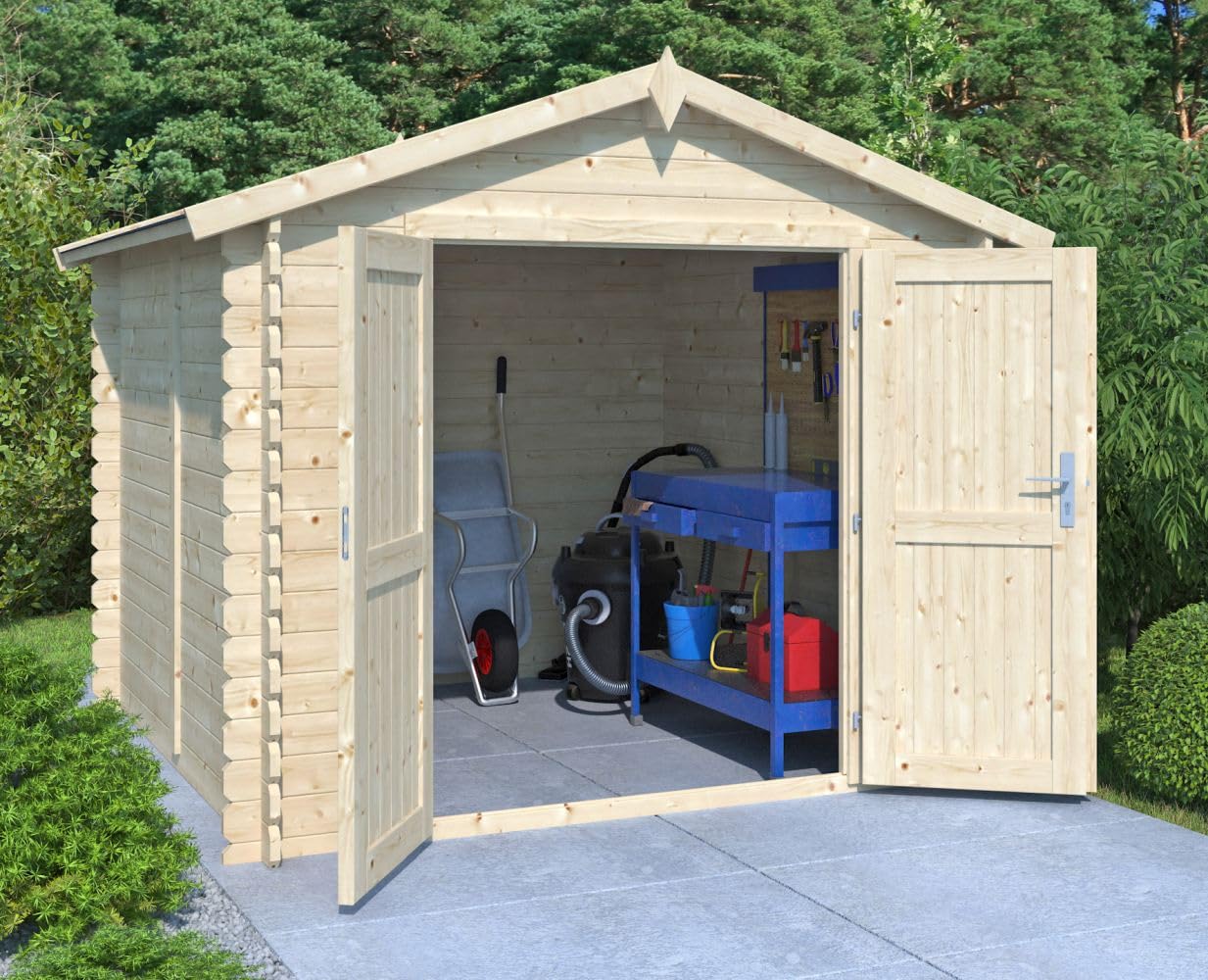 Steiner Shopping Gartenhaus Sommer - 28 mm Blockbohlenhaus, Grundfläche: 4,60 m², Satteldach