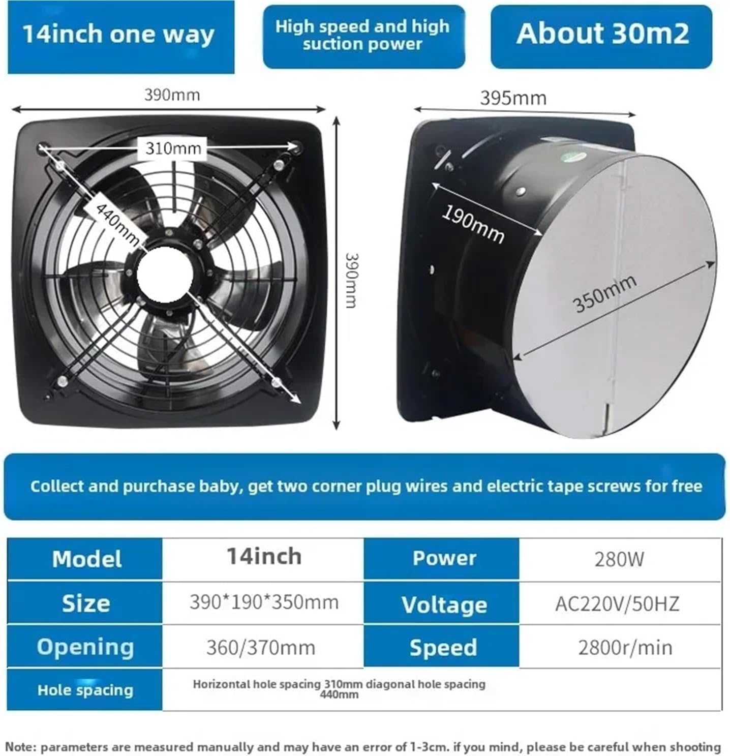 220v High Suction Rural Kitchen Powerful Exhaust Fan Range Hood
