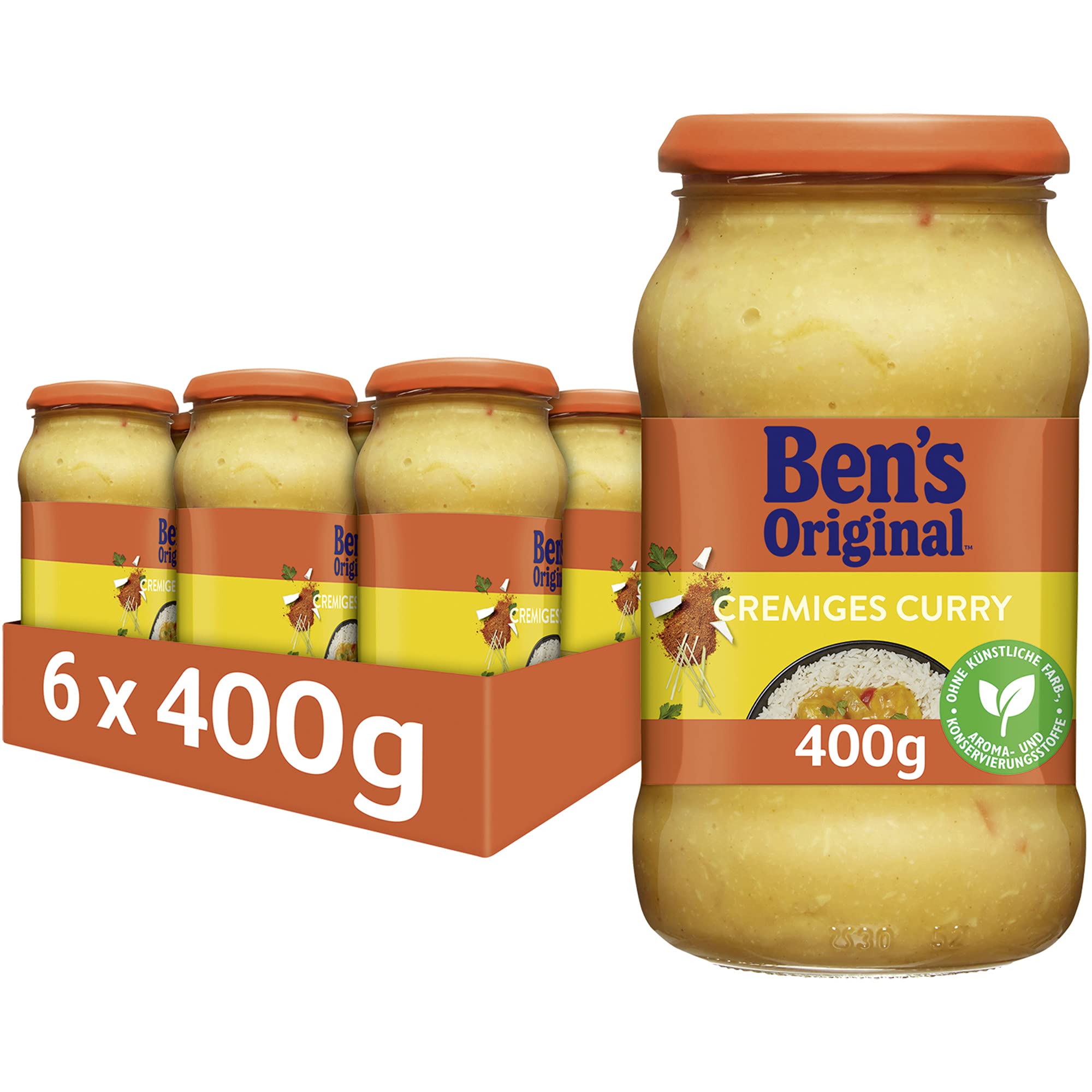 Ben's Original - Multipack - Langkorn Reis, 10 Minuten Kochbeutel (12 x 500g) I Sauce Cremiges Curry (6 x 400g), 18 Packungen (12 x 500g I 6 x 400g)