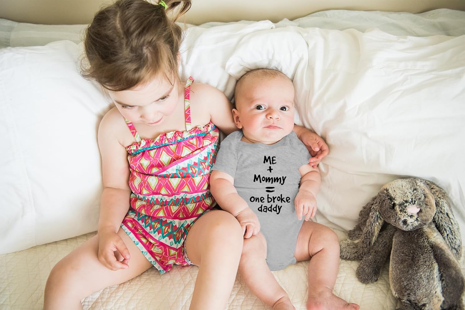 AW Fashions Me + Mommy = One Broke Daddy Baby Bodysuit Cute Newborn Outfit Infant Girl Clothes Boy Romper - Image 4