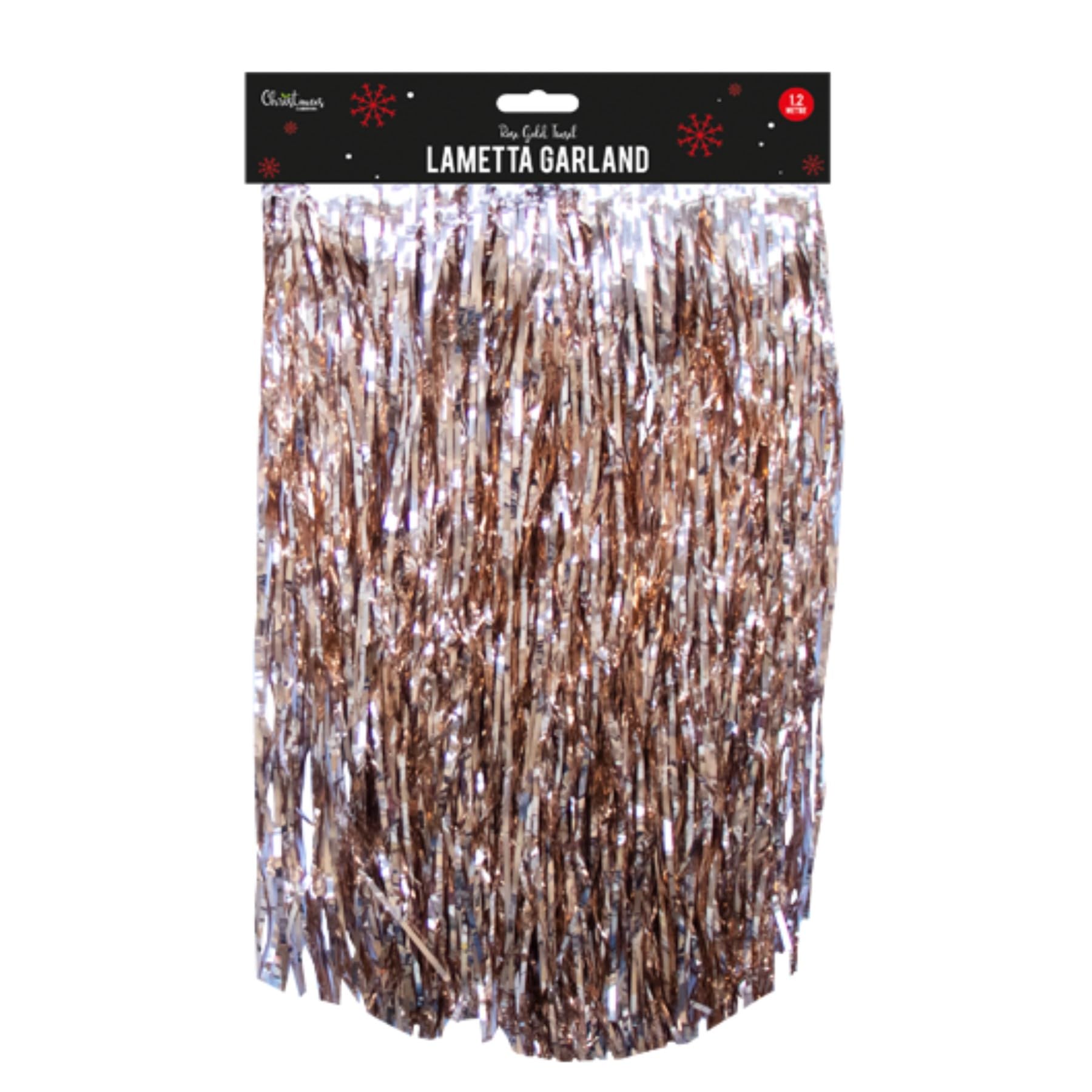 Widdle Gifts Christmas Lametta 1.2m x 46cm Angel Hair Tinsel Tree Decoration (Rose Gold)